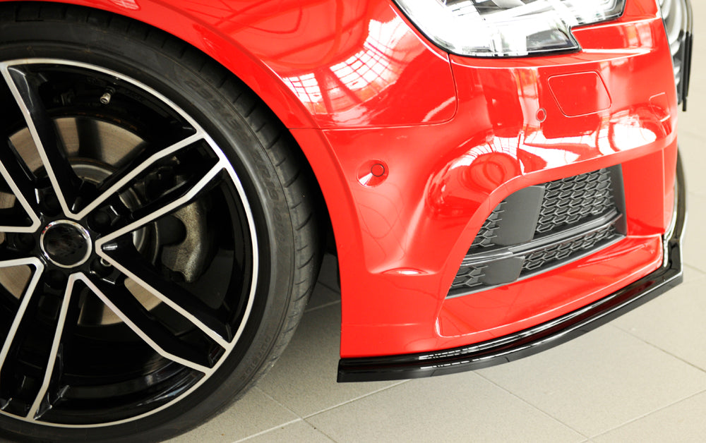 Rieger Front Splitter Audi S3, A3 S-Line 8V.2 - Hoogglans Zwart