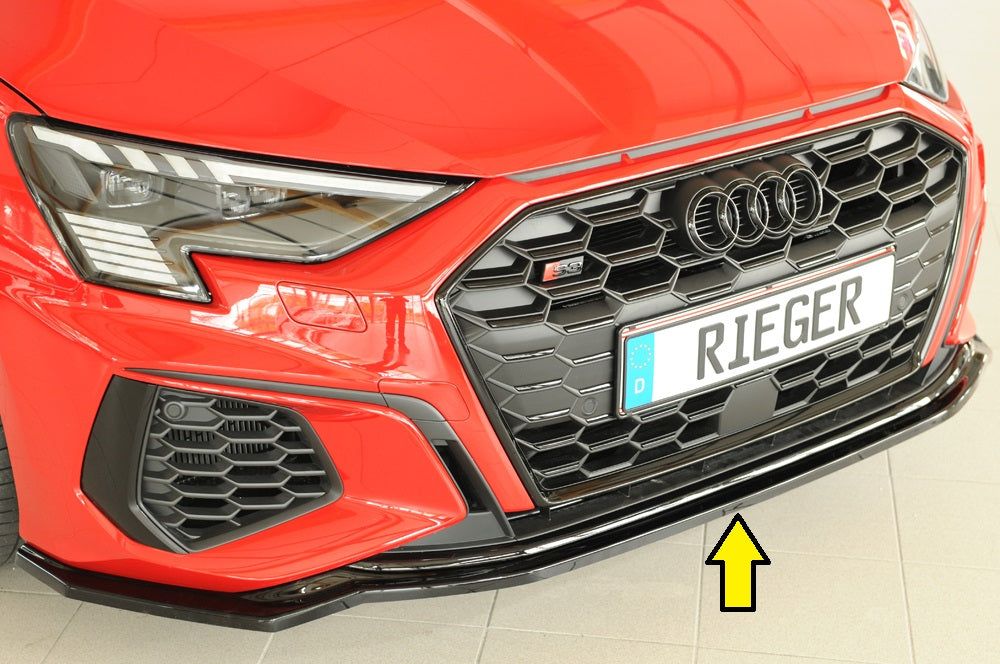 Rieger Répartiteur Avant Audi S3, A3 S-Line 8Y 2020+ - Noir Brillant
