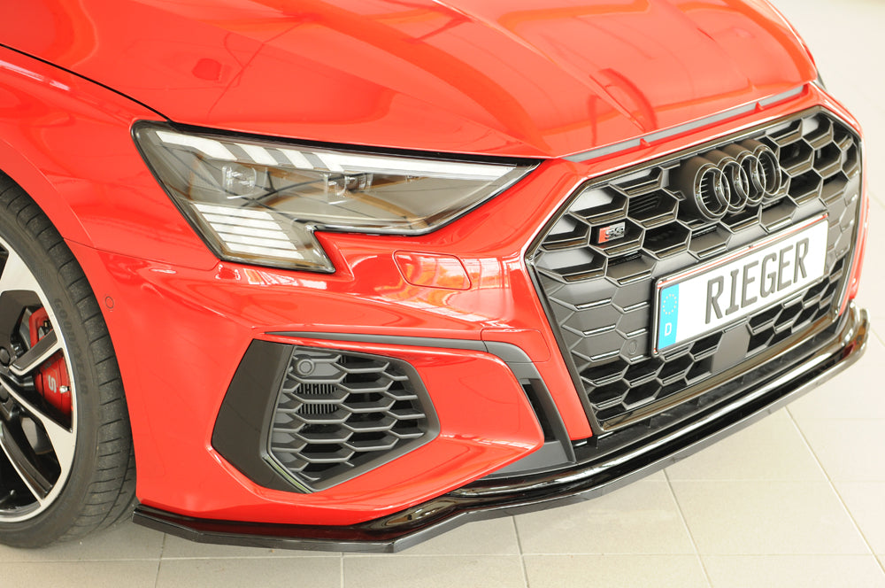 Rieger Répartiteur Avant Audi S3, A3 S-Line 8Y 2020+ - Noir Brillant