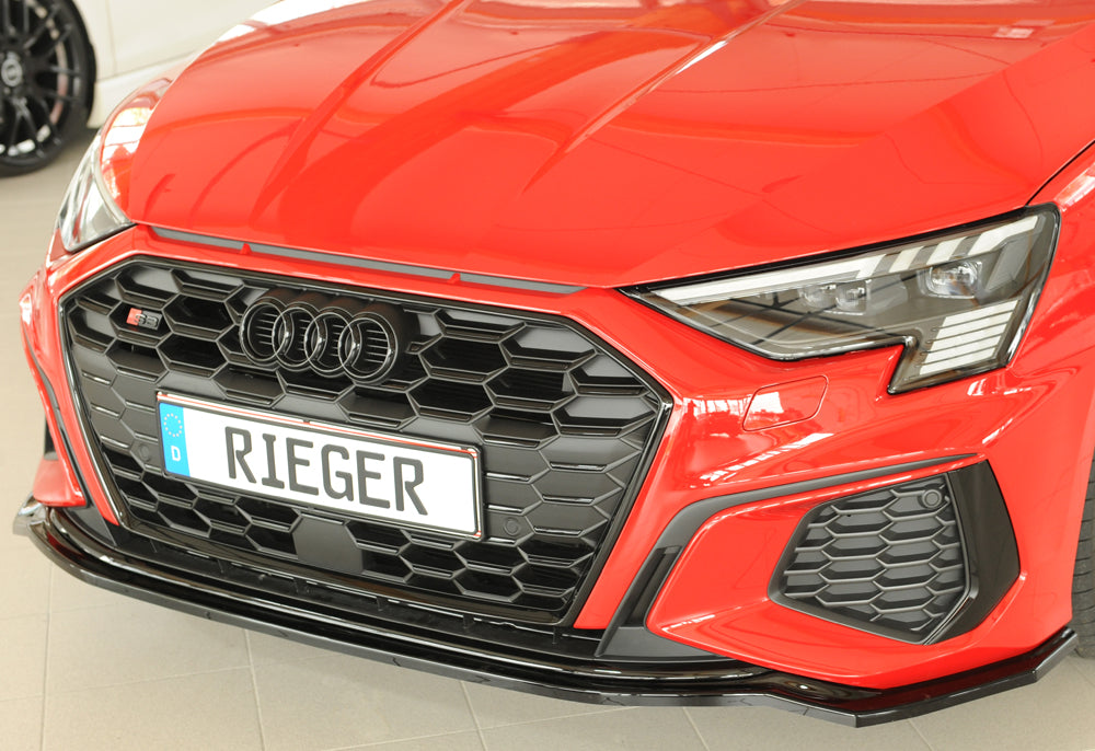 Rieger Répartiteur Avant Audi S3, A3 S-Line 8Y 2020+ - Noir Brillant