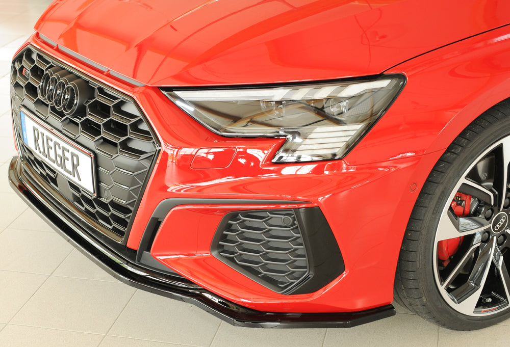 Rieger Répartiteur Avant Audi S3, A3 S-Line 8Y 2020+ - Noir Brillant