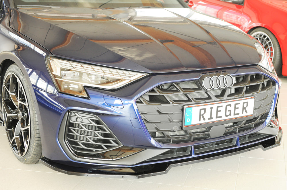 Rieger Front Splitter Audi S3, A3 S-Line 8Y 2024+ - Hoogglans Zwart
