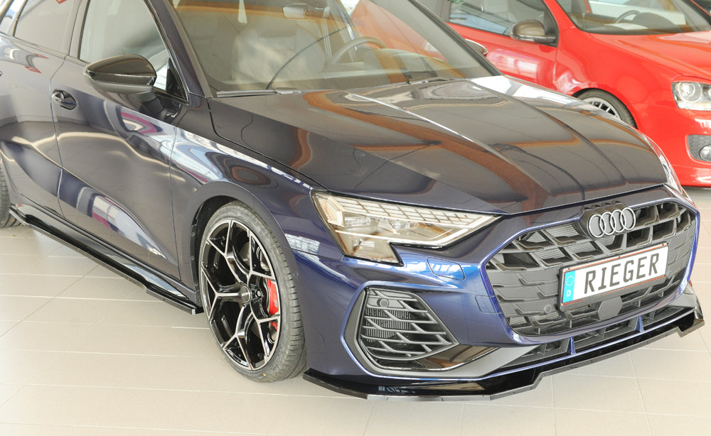 Rieger Front Splitter Audi S3, A3 S-Line 8Y 2024+ - Hoogglans Zwart
