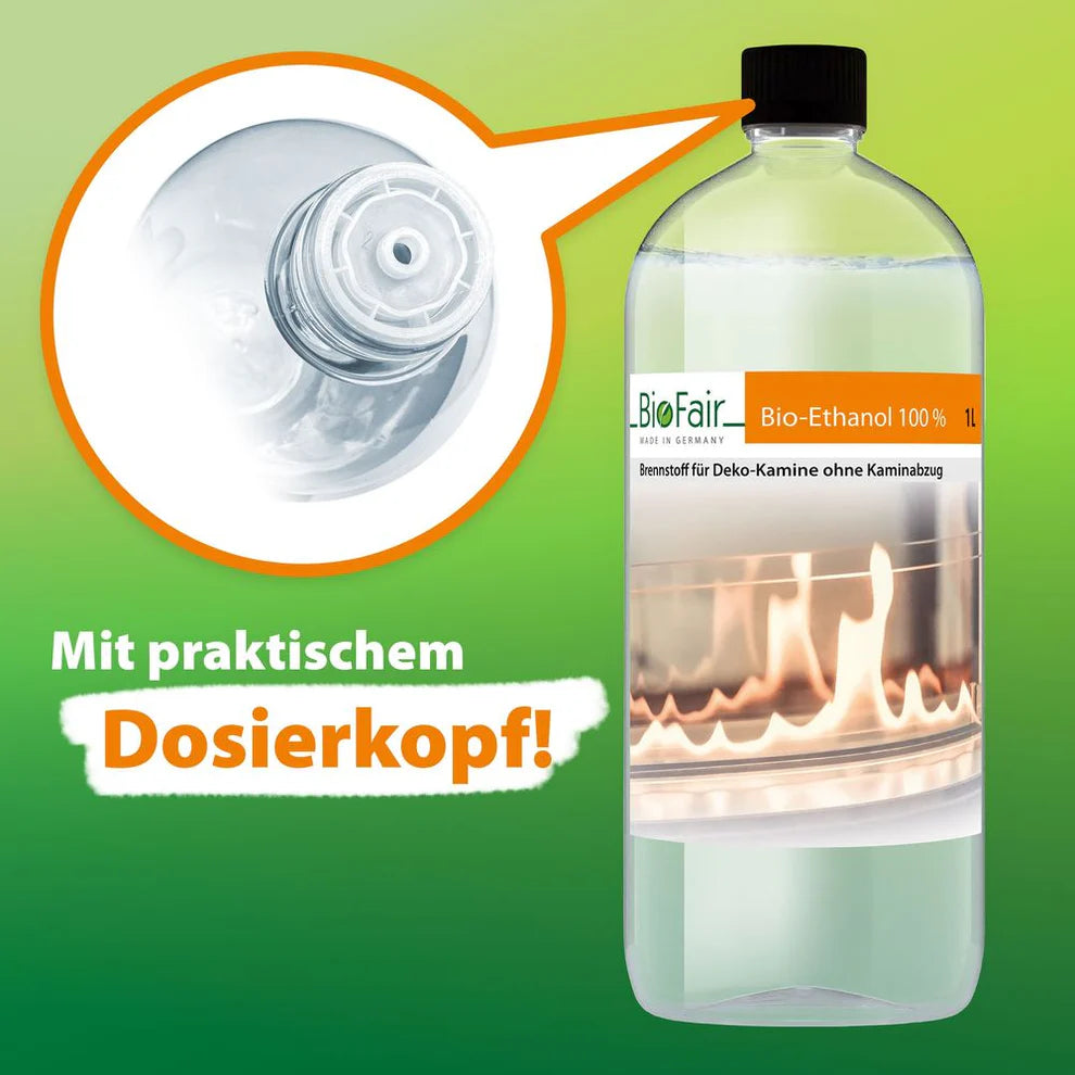 100% Bio-ethanol 1-liter fles
