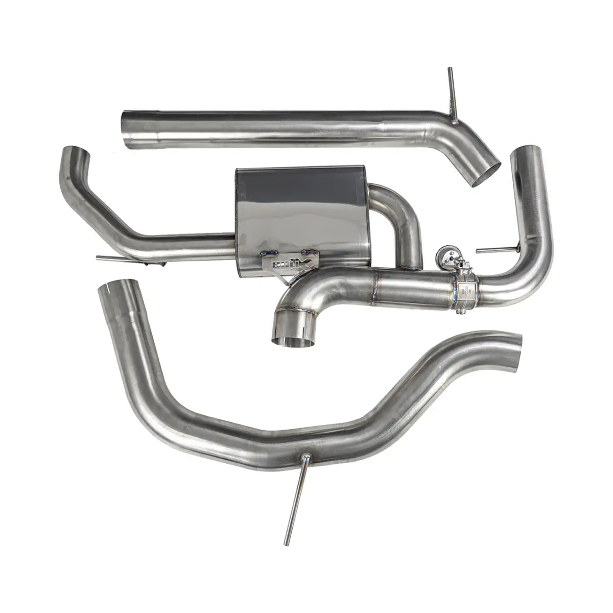 EGO-X 3,5 Zoll Edelstahl Cat-Back mit Ventil VW Golf MK8 GTI & Clubsport 2.0TSI 2021-