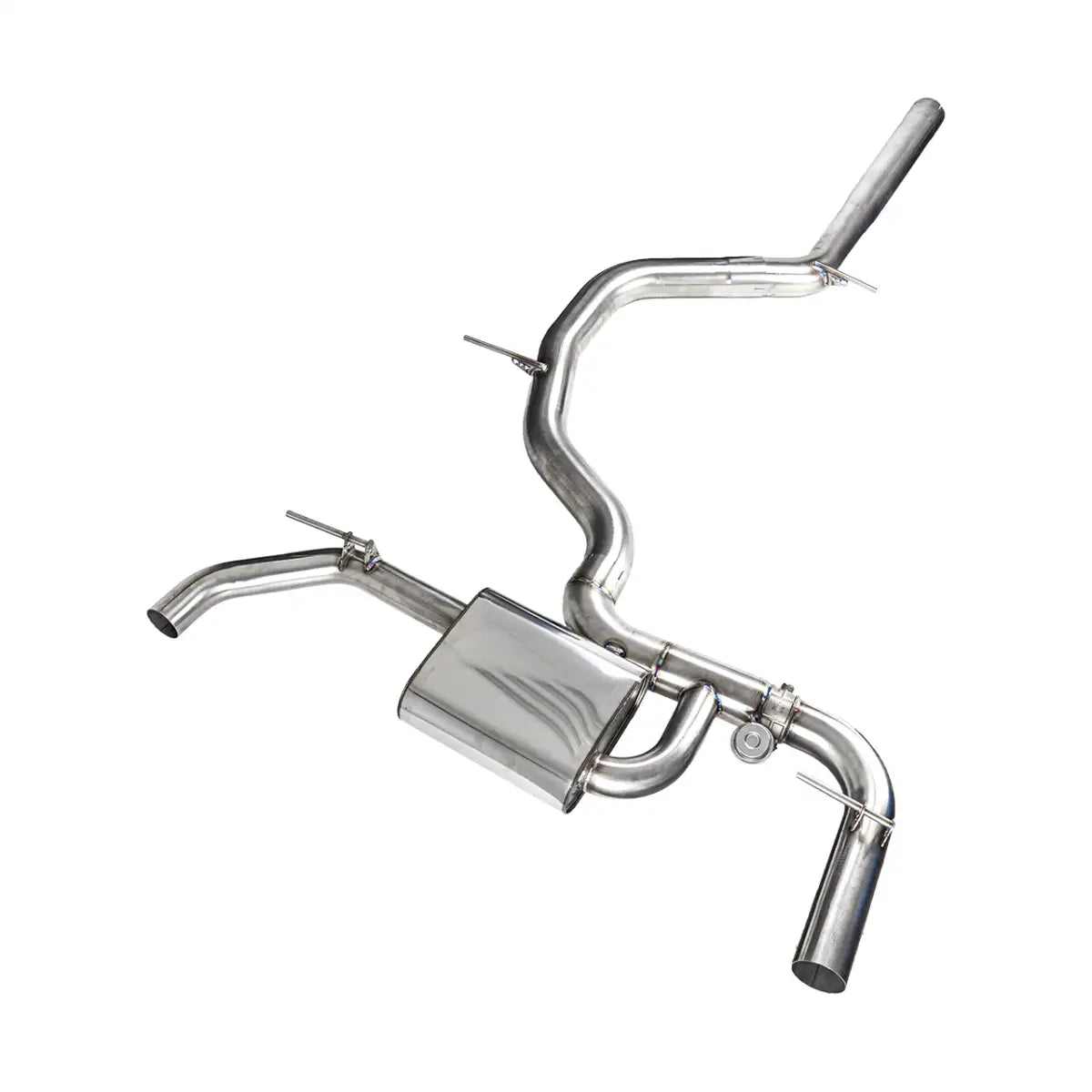 EGO-X 3,5 Zoll Edelstahl Cat-Back mit Ventil VW Golf MK8 GTI & Clubsport 2.0TSI 2021-