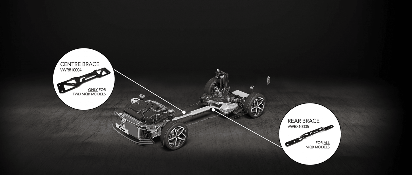 RacingLine-Tunnelstrebe hinten, MQB-Plattform, VW Golf MK7/8, A3/S3/RS3 8V/Y, Leon 5F usw.