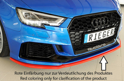 Rieger Frontsplitter Audi RS3 8V Sportback &amp; Limousine Facelift – Schwarz glänzend