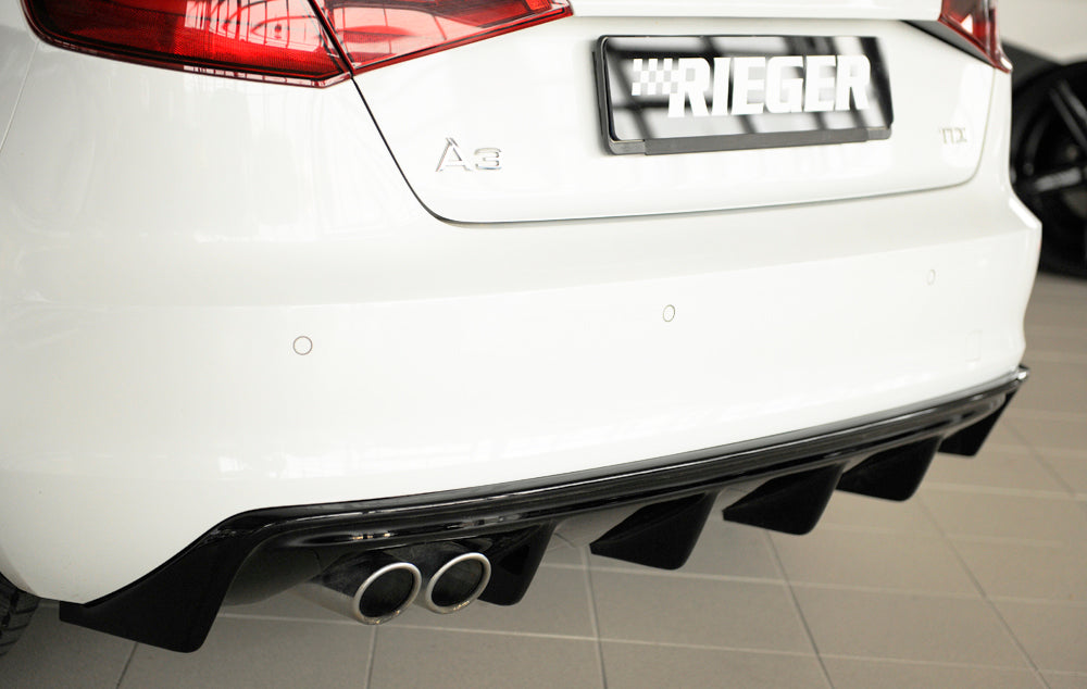 Rieger Insert Diffuseur Arrière Audi A3 8V Sportback - Noir Brillant