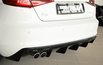 Rieger Rear Diffuser Insert Audi A3 8V Sportback - Hoogglans Zwart