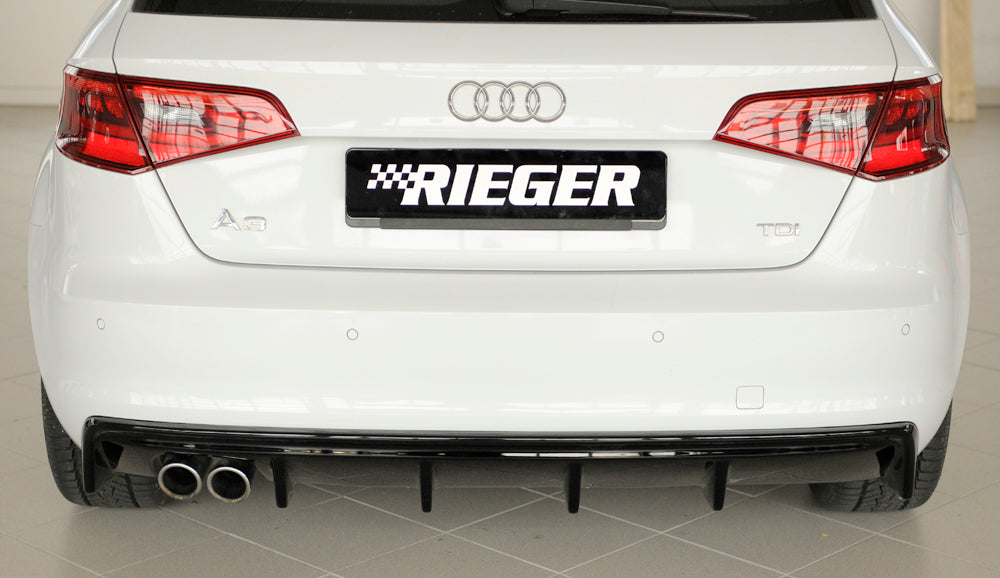 Rieger Rear Diffuser Insert Audi A3 8V Sportback - Hoogglans Zwart