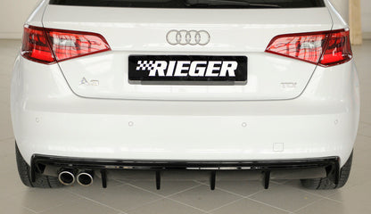 Rieger Insert Diffuseur Arrière Audi A3 8V Sportback - Noir Brillant