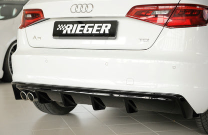 Rieger Rear Diffuser Insert Audi A3 8V Sportback - Hoogglans Zwart