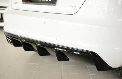 Rieger Rear Diffuser Insert Audi A3 8V Sportback - Hoogglans Zwart