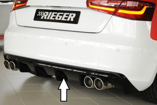 Rieger Rear Diffuser Insert (S3) Audi A3 8V Sportback - Hoogglans Zwart