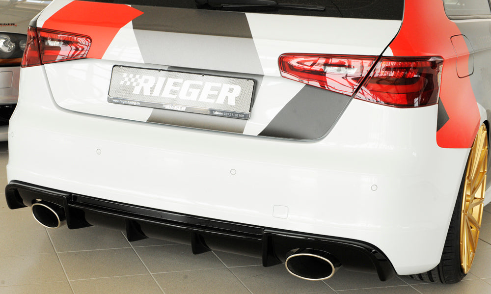 Insert de diffuseur arrière Rieger (look RS3) Audi A3/S3 8V Sportback