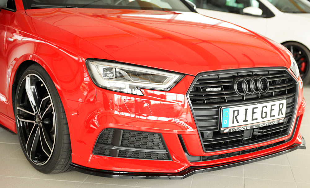 Lame avant Rieger pour Audi S3 et A3 S-Line 8V.2 - Noir brillant