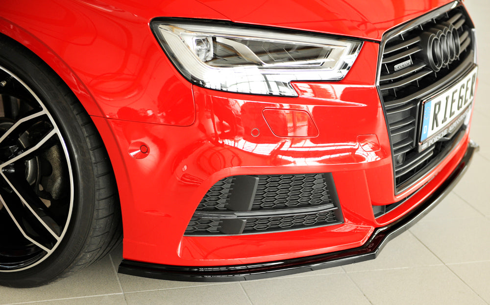 Rieger Front Splitter Audi S3, A3 S-Line 8V.2 - Hoogglans Zwart
