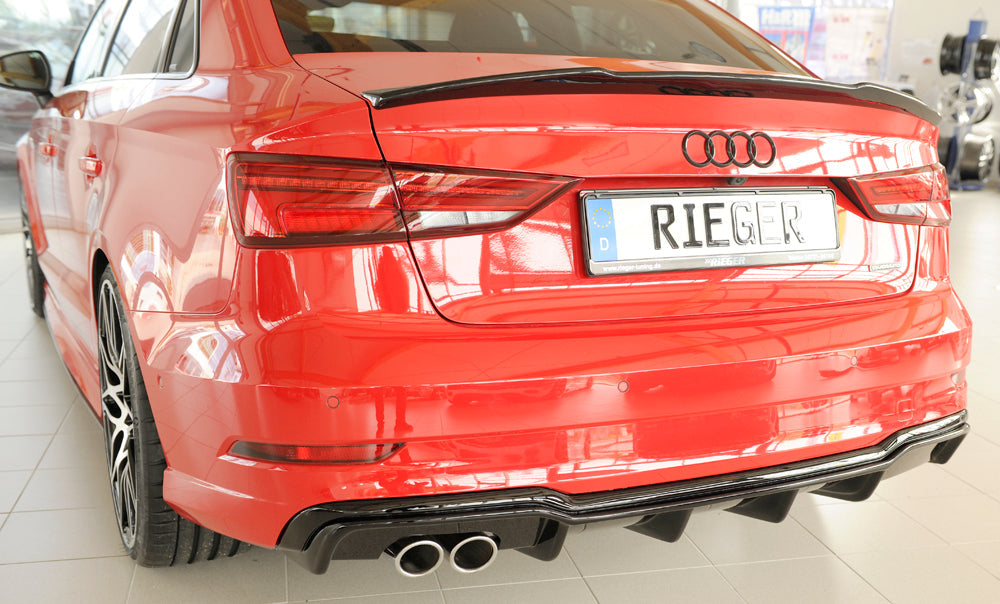 Rieger Rear Diffuser Insert Audi A3 8V Sedan Facelift - Hoogglans Zwart