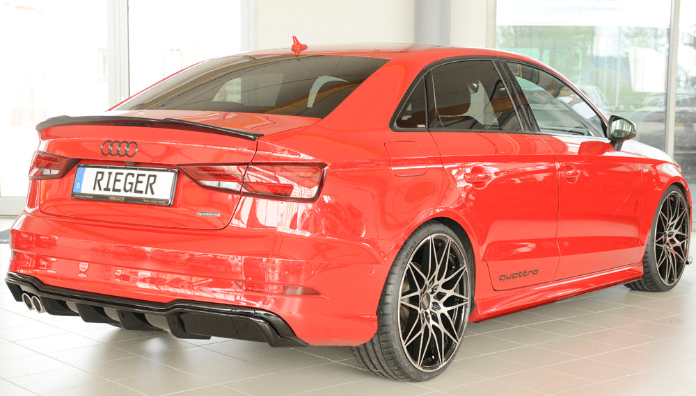 Rieger Rear Diffuser Insert Audi A3 8V Sedan Facelift - Hoogglans Zwart
