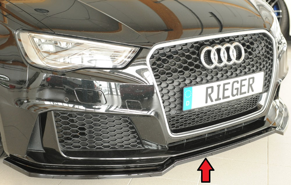 Rieger Front Splitter Audi RS3 8V Sportback & Sedan Pre-Facelift - Hoogglans Zwart