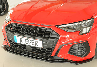 Rieger Front Splitter Audi S3, A3 S-Line 8Y 2020+ - Hoogglans Zwart