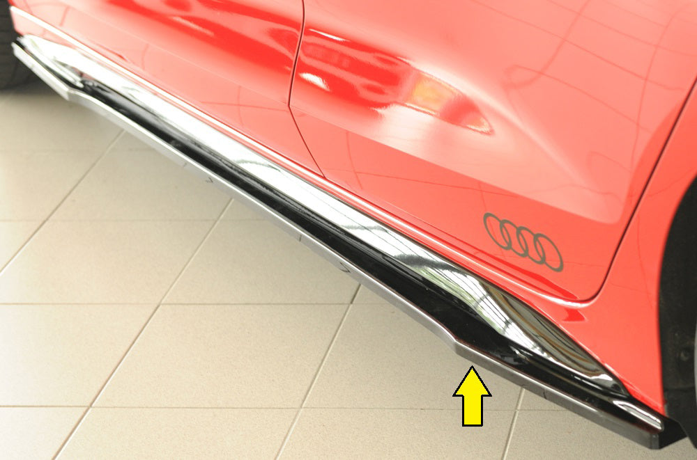 Rieger Side Skirts Audi S3, A3 S-Line 8Y 2024+ - Hoogglans Zwart