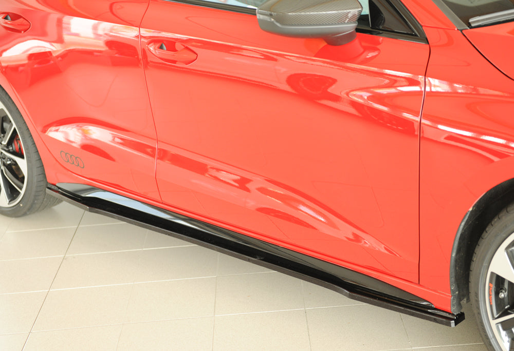 Rieger Jupes Latérales Audi S3, A3 S-Line 8Y 2020+ - Noir Brillant