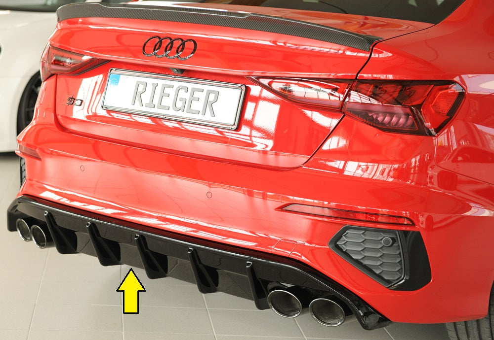 Rieger Diffuser Audi S3, A3 S-Line 8Y 2020+ - Hoogglans Zwart