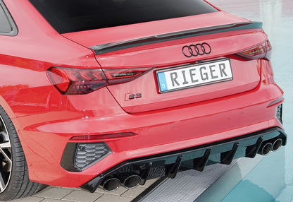 Rieger Diffuseur Audi S3, A3 S-Line 8Y 2020+ - Noir Brillant