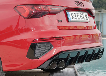 Rieger Diffuser Audi S3, A3 S-Line 8Y 2020+ - Hoogglans Zwart