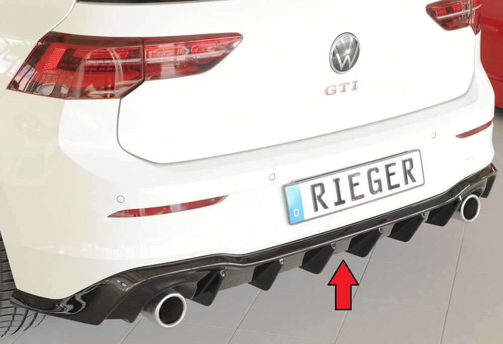 Rieger Diffuser VW Golf MK8 GTI 2020+ - Hoogglans Zwart