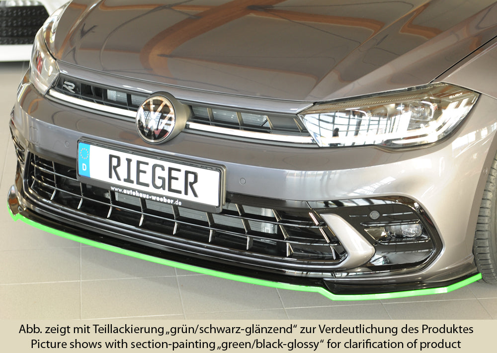 Rieger Front Splitter VW Polo AW GTI 2021+ - Hoogglans Zwart