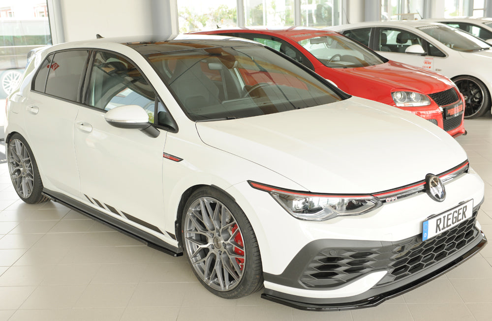 Rieger Jupes Latérales VW Golf MK8 GTI, GTI Clubsport 2020+ - Noir Brillant