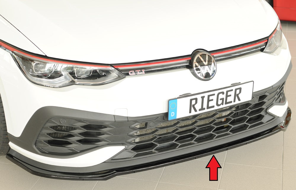 Rieger Front Splitter VW Golf MK8 GTI Clubsport 2020+ - Hoogglans Zwart