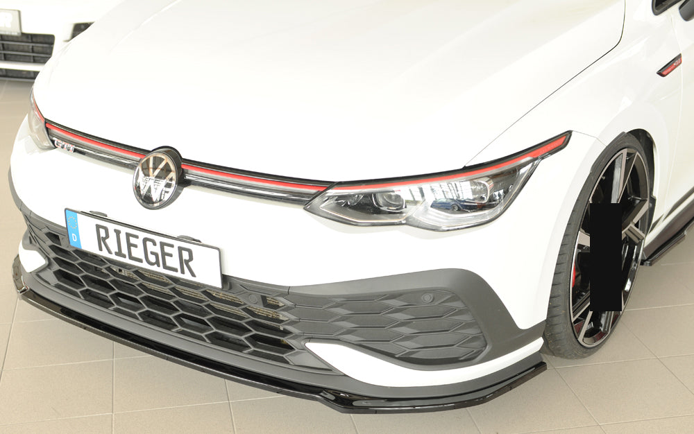 Rieger Front Splitter VW Golf MK8 GTI Clubsport 2020+ - Hoogglans Zwart