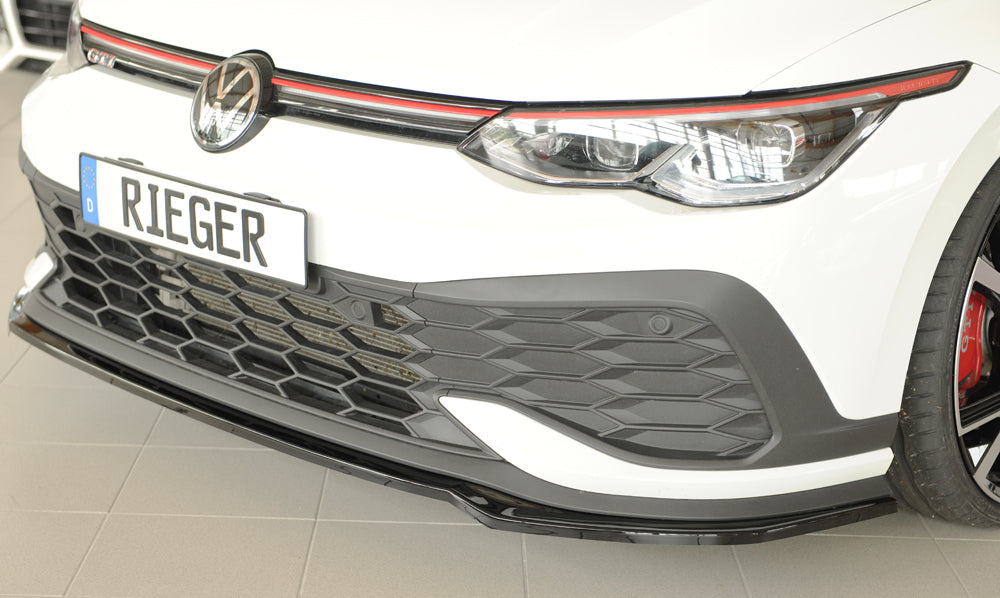 Rieger Front Splitter VW Golf MK8 GTI Clubsport 2020+ - Hoogglans Zwart