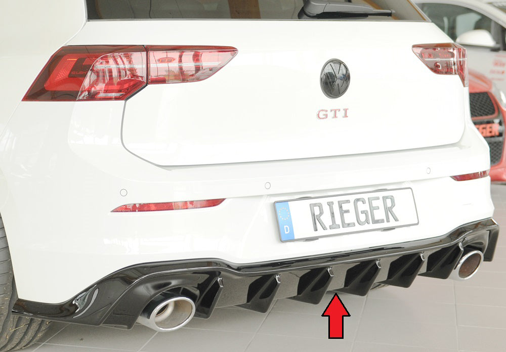 Rieger Diffuser VW Golf MK8 GTI Clubsport 2020+ - Hoogglans Zwart