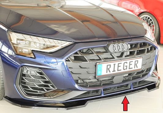 Rieger Front Splitter Audi S3, A3 S-Line 8Y 2024+ - Hoogglans Zwart