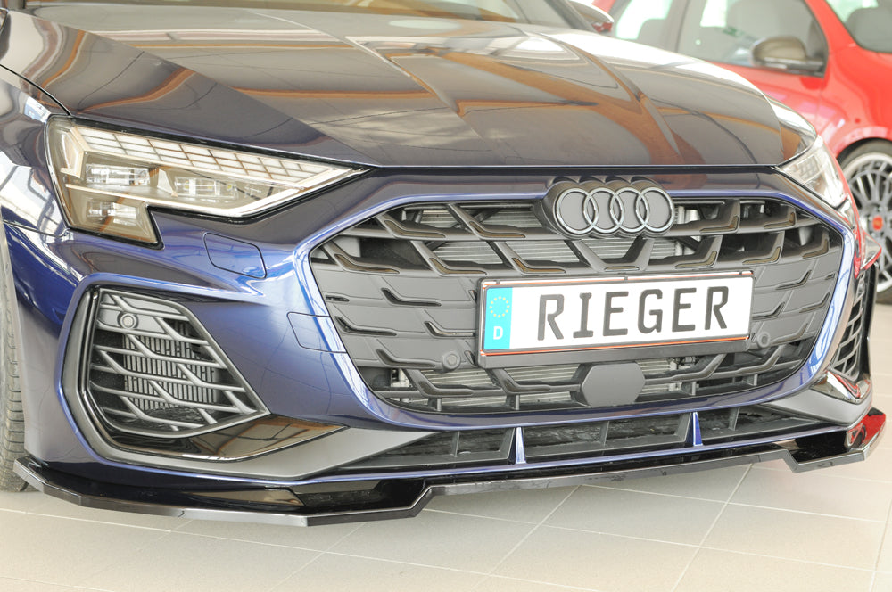 Rieger Front Splitter Audi S3, A3 S-Line 8Y 2024+ - Hoogglans Zwart