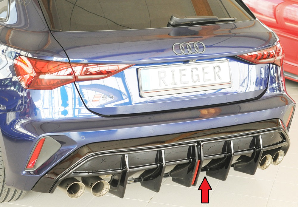 Rieger Diffuser Audi S3, A3 S-Line 8Y 2024+ - Hoogglans Zwart