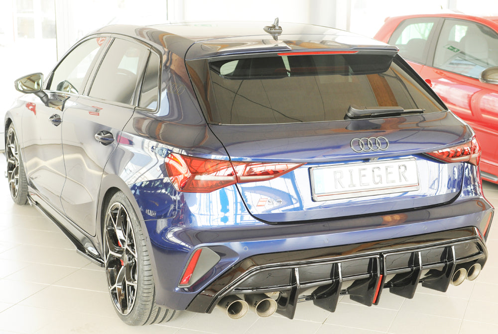 Diffuseur Rieger Audi S3, A3 S-Line 8Y 2024+ - Noir brillant