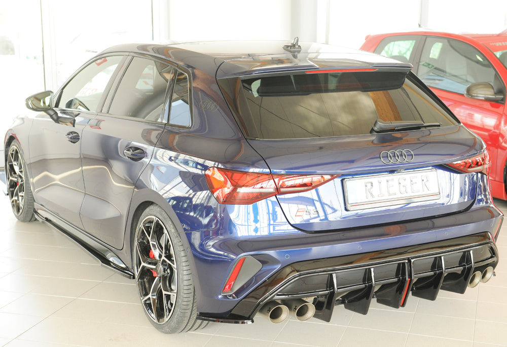 Diffuseur Rieger Audi S3, A3 S-Line 8Y 2024+ - Noir brillant