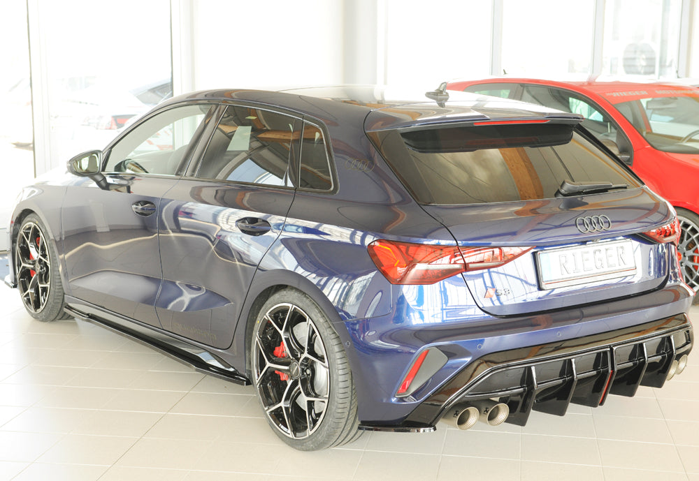 Diffuseur Rieger Audi S3, A3 S-Line 8Y 2024+ - Noir brillant
